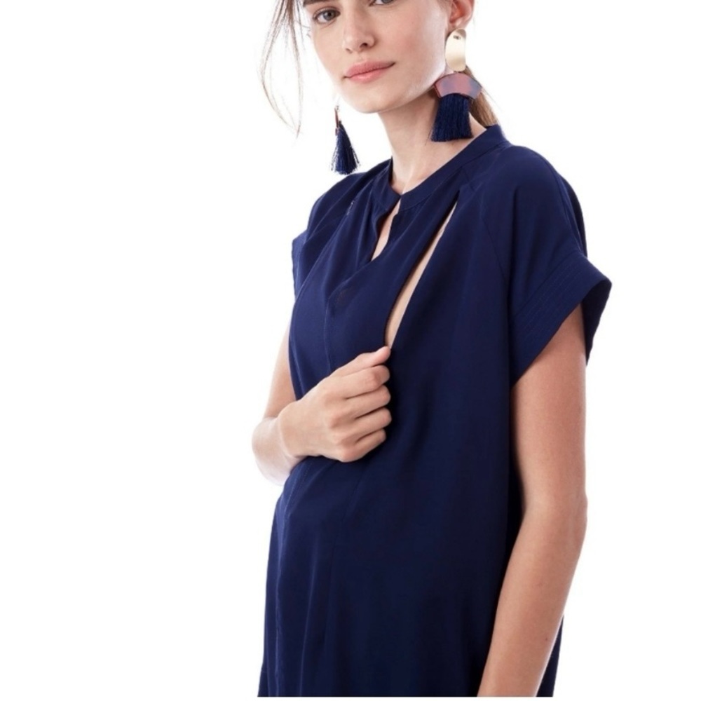 Loyal Hana CARRIE- Navy Cap Sleeve Nursing Maternity dress/tunic Small